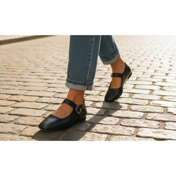 Sam Edelman Michaela Mary Jane Black Leather Loafers Flats Ballet Slipper Sze9.5 - Picture 11 of 14